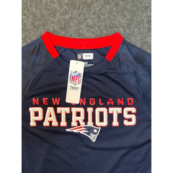 NWT NFL Team Apparel New England Patriots Navy Blue Long Sleeve Shirt Size Med - Picture 2 of 5